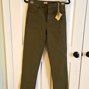 NWT Faherty military olive green straight leg denim
